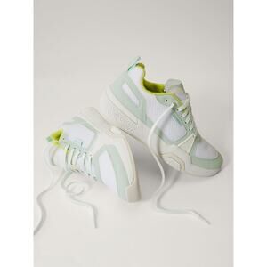 NWT Olukai Anau Bright White Pale Mint Pickleball Lace Up Sneakers Womens US 6.5